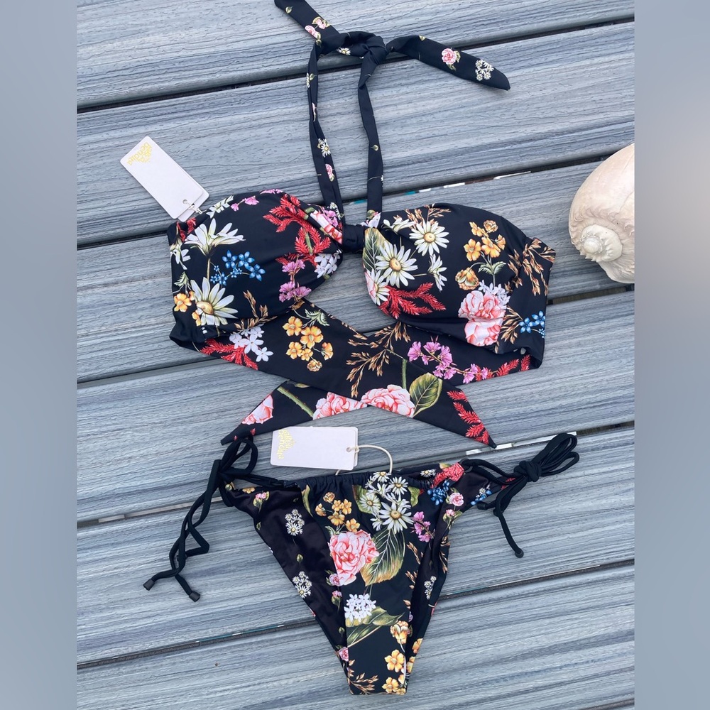AGUA BENDITA Set - Hera Moss Bikini Top & Aldana String Bottoms - XL/L